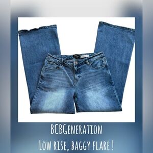 BRAND NEW!!! BCBGeneration Blue Flare & Wide Leg Jeans with Distressed Details